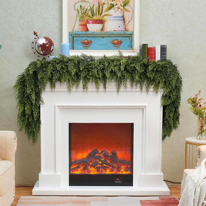 Realistic Winter Charm – 6FT Artificial Cedar Garland (Set of 2)